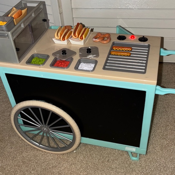 Our Generation Hot Dog Cart with Food Battery Operated Hot Dog Roller Works - Picture 5 of 6